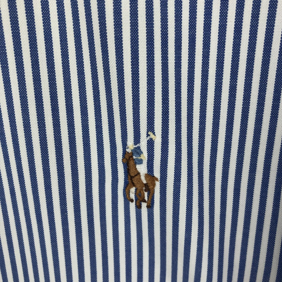 Ralph Lauren YARMOUTH Long Sleeve Button-Down Striped Shirt, Men's Size L cotton blue type Vintage Second Hand
