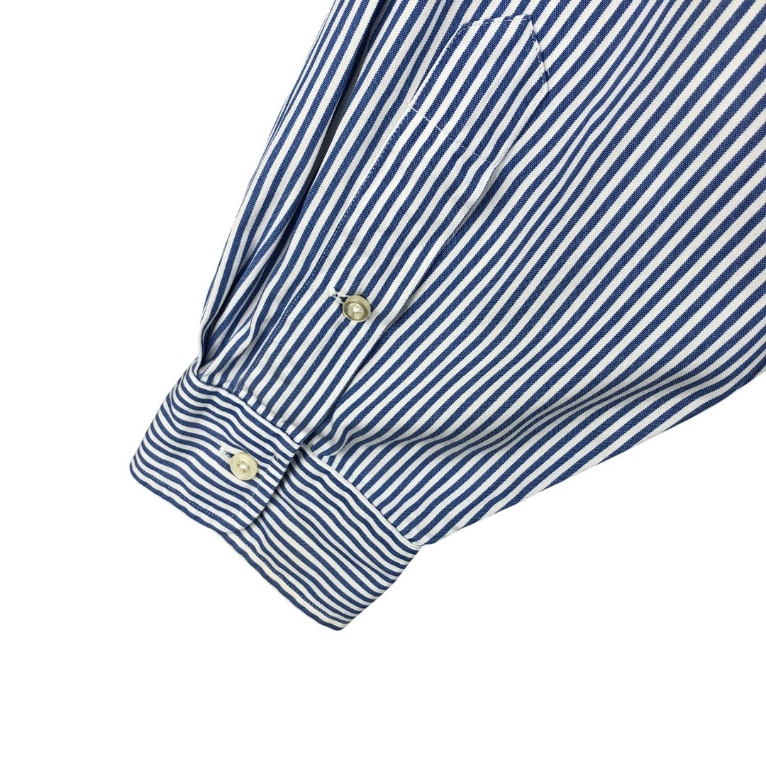 Ralph Lauren YARMOUTH Long Sleeve Button-Down Striped Shirt, Men's Size L cotton blue type Vintage Second Hand
