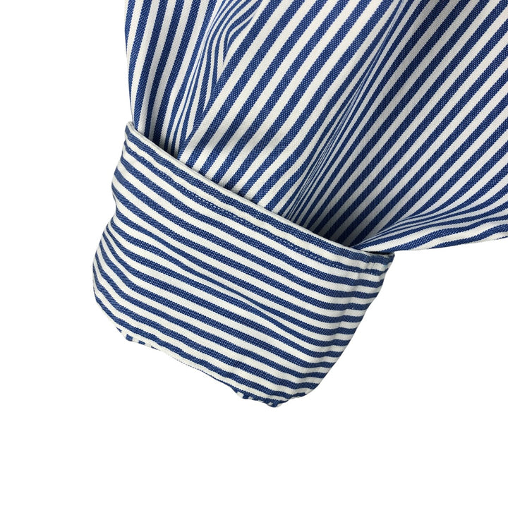 Ralph Lauren YARMOUTH Long Sleeve Button-Down Striped Shirt, Men's Size L cotton blue type Vintage Second Hand