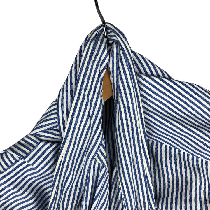 Ralph Lauren YARMOUTH Long Sleeve Button-Down Striped Shirt, Men's Size L cotton blue type Vintage Second Hand