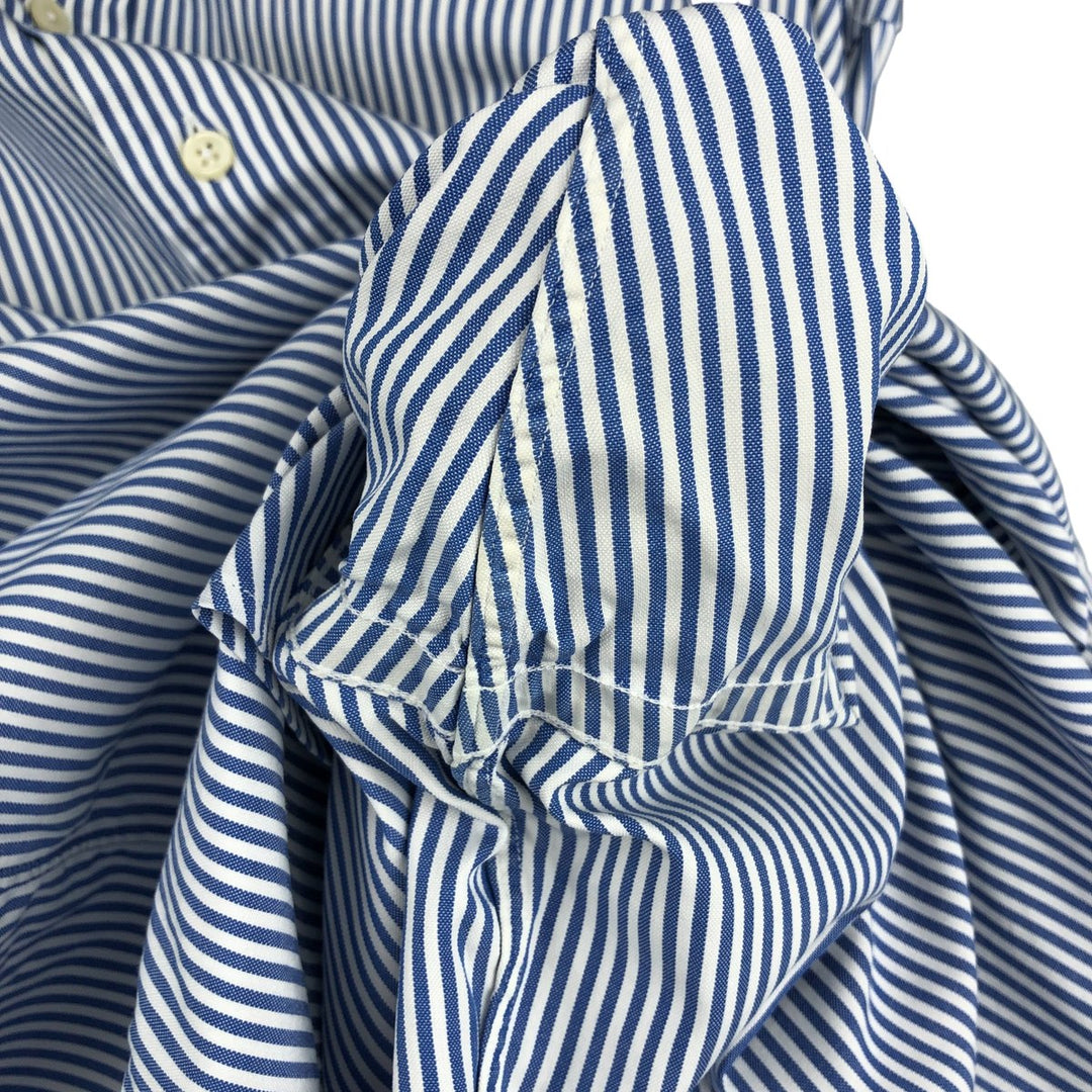 Ralph Lauren YARMOUTH Long Sleeve Button-Down Striped Shirt, Men's Size L cotton blue type Vintage Second Hand