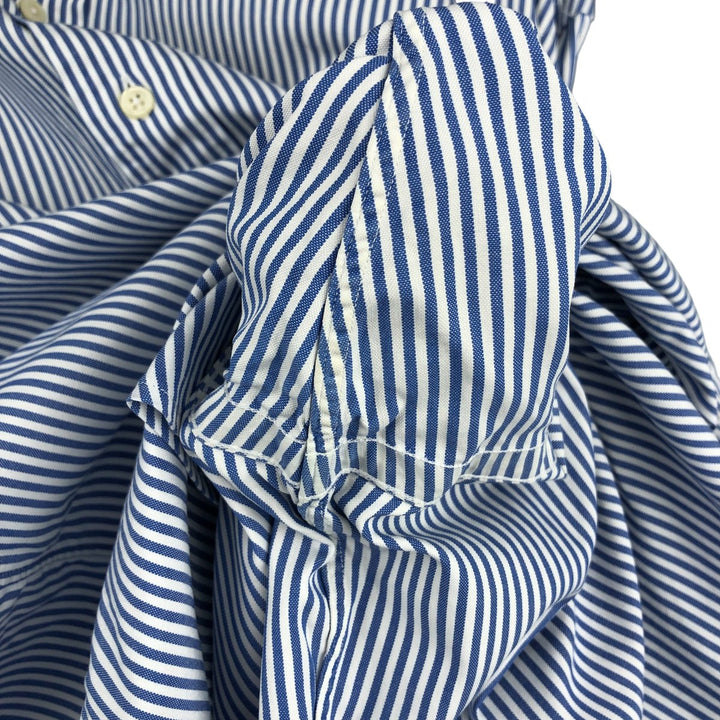 Ralph Lauren YARMOUTH Long Sleeve Button-Down Striped Shirt, Men's Size L cotton blue type Vintage Second Hand