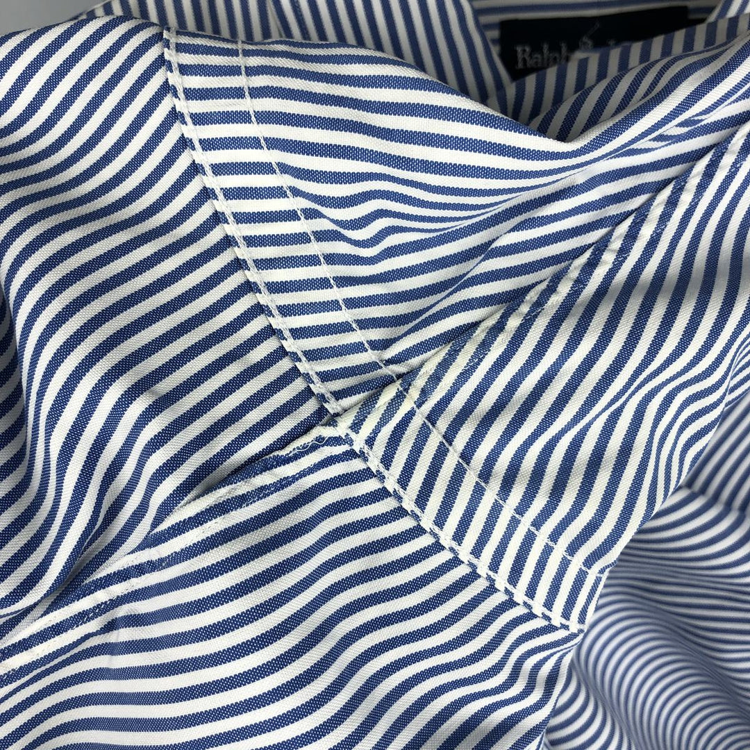Ralph Lauren YARMOUTH Long Sleeve Button-Down Striped Shirt, Men's Size L cotton blue type Vintage Second Hand