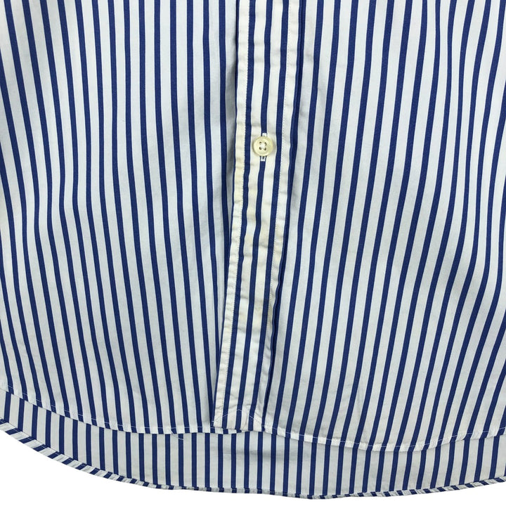 Ralph Lauren long sleeve button down striped shirt, men's size L cotton blue type Vintage Second Hand