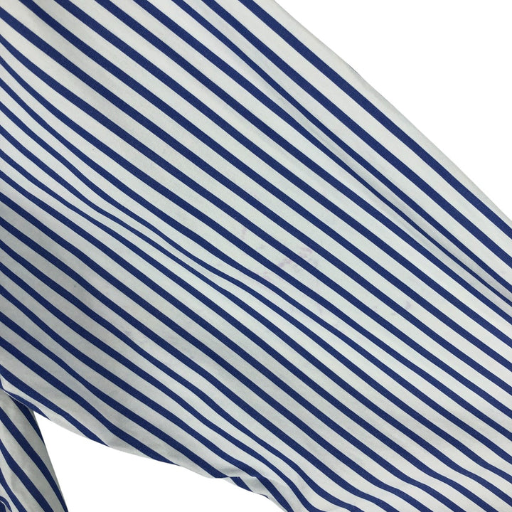 Ralph Lauren long sleeve button down striped shirt, men's size L cotton blue type Vintage Second Hand