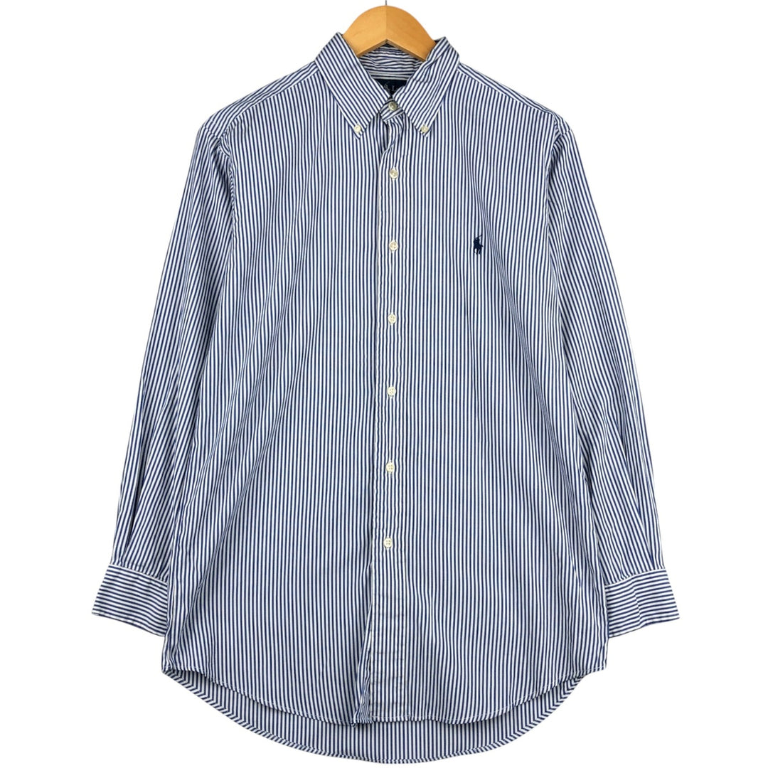 Ralph Lauren Classic Fit Long Sleeve Button Down Striped Shirt Men's M cotton blue type Vintage Second Hand