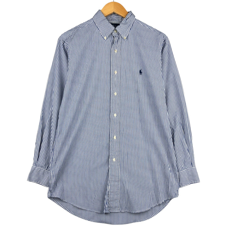Ralph Lauren Classic Fit Long Sleeve Button Down Striped Shirt Men's M cotton blue type Vintage Second Hand