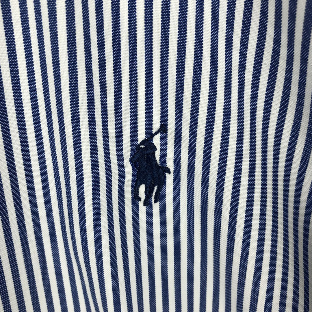 Ralph Lauren Classic Fit Long Sleeve Button Down Striped Shirt Men's M cotton blue type Vintage Second Hand
