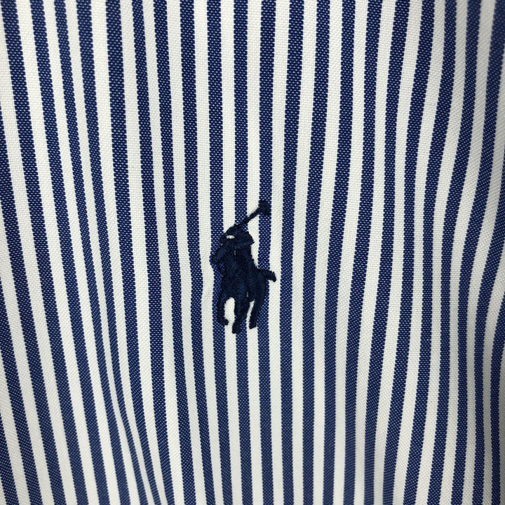 Ralph Lauren Classic Fit Long Sleeve Button Down Striped Shirt Men's M cotton blue type Vintage Second Hand