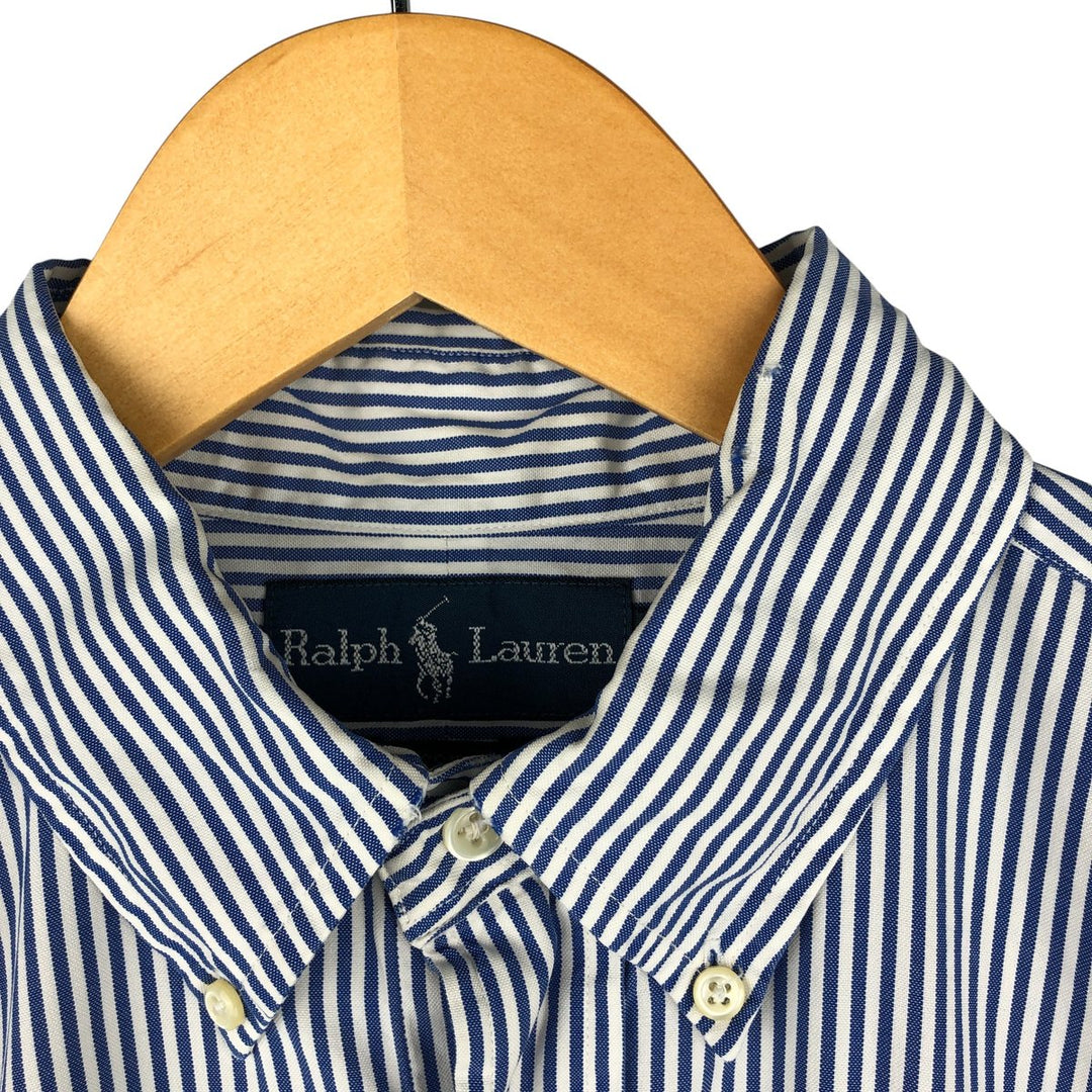Ralph Lauren Classic Fit Long Sleeve Button Down Striped Shirt Men's M cotton blue type Vintage Second Hand