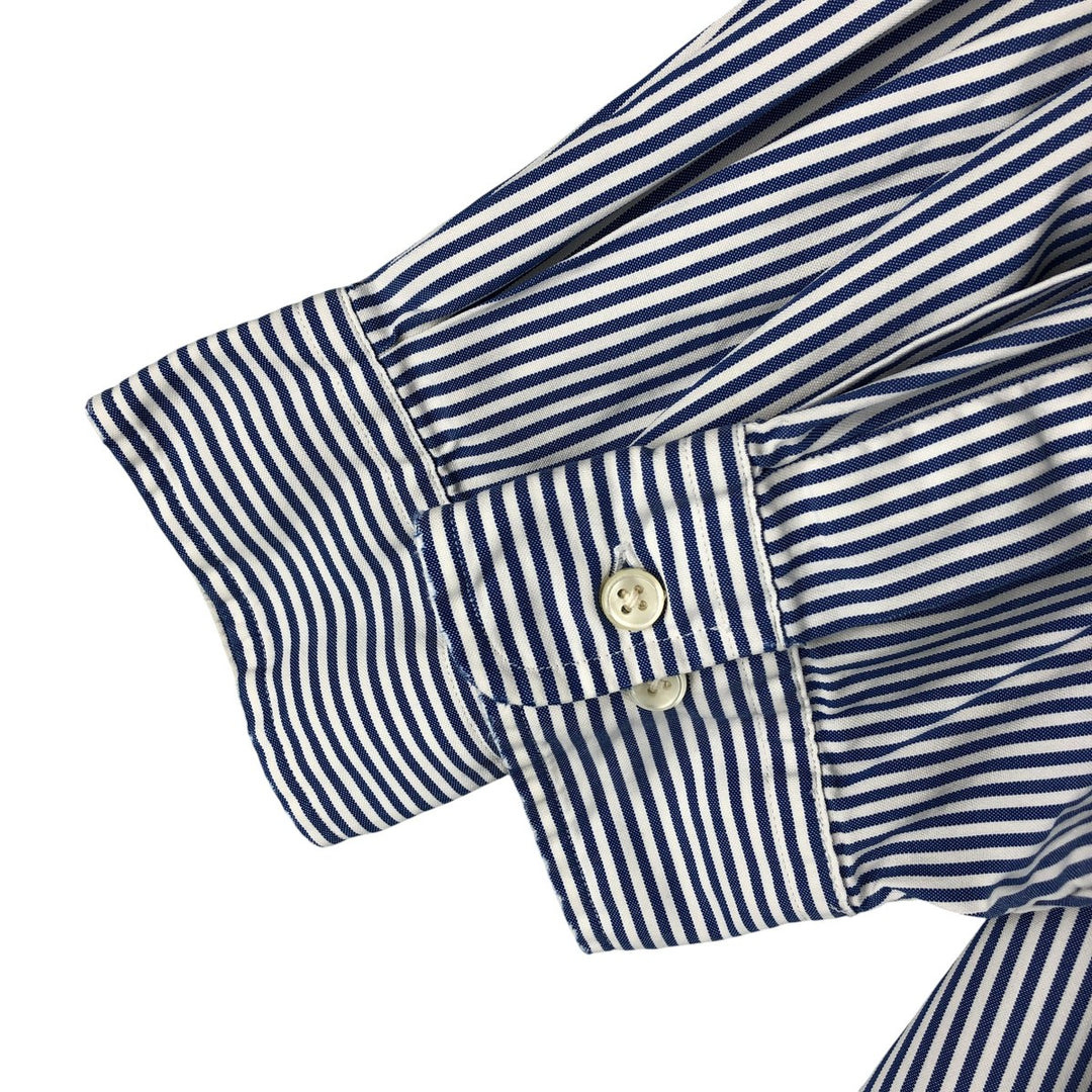 Ralph Lauren Classic Fit Long Sleeve Button Down Striped Shirt Men's M cotton blue type Vintage Second Hand