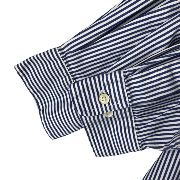 Ralph Lauren Classic Fit Long Sleeve Button Down Striped Shirt Men's M cotton blue type Vintage Second Hand