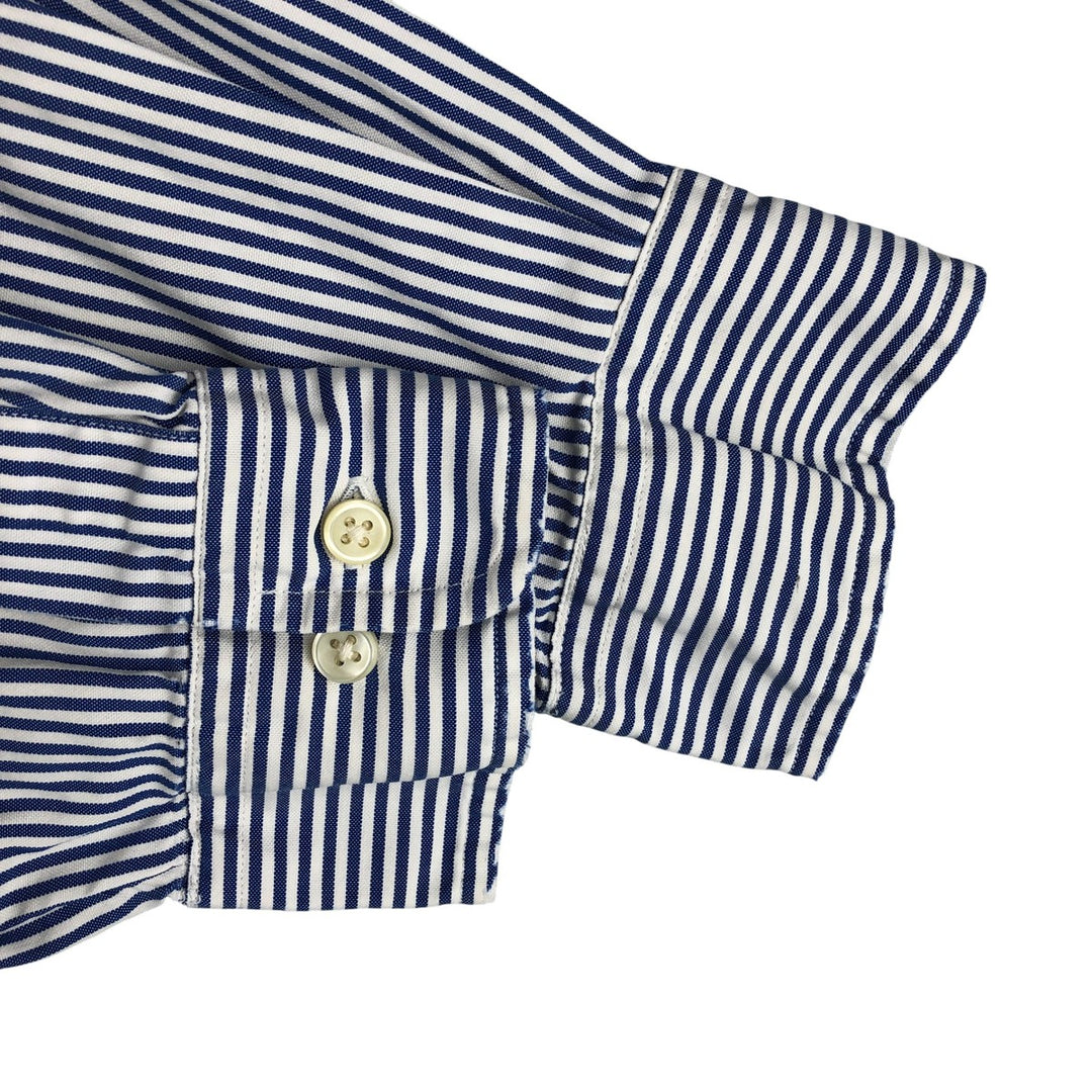Ralph Lauren Classic Fit Long Sleeve Button Down Striped Shirt Men's M cotton blue type Vintage Second Hand