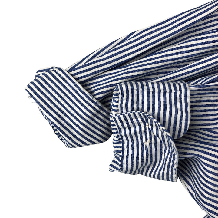 Ralph Lauren Classic Fit Long Sleeve Button Down Striped Shirt Men's M cotton blue type Vintage Second Hand