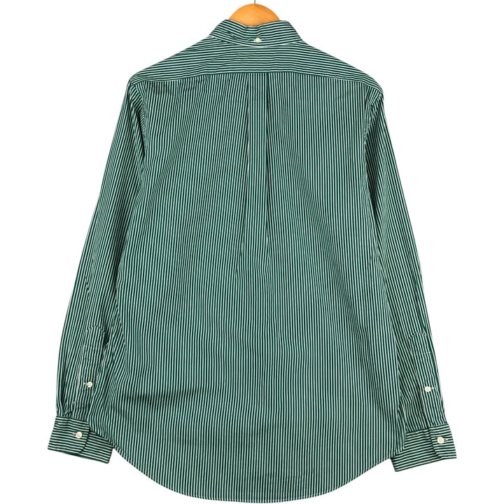 Ralph Lauren long sleeve button down striped shirt, men's size M cotton green type Vintage Second Hand