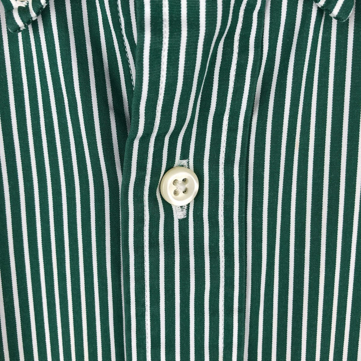 Ralph Lauren long sleeve button down striped shirt, men's size M cotton green type Vintage Second Hand