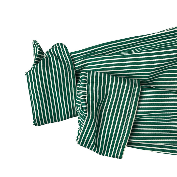 Ralph Lauren long sleeve button down striped shirt, men's size M cotton green type Vintage Second Hand