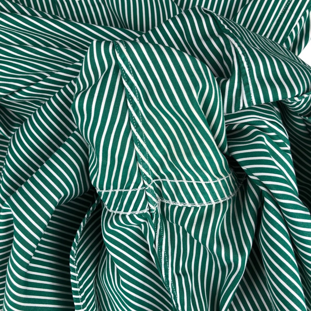 Ralph Lauren long sleeve button down striped shirt, men's size M cotton green type Vintage Second Hand