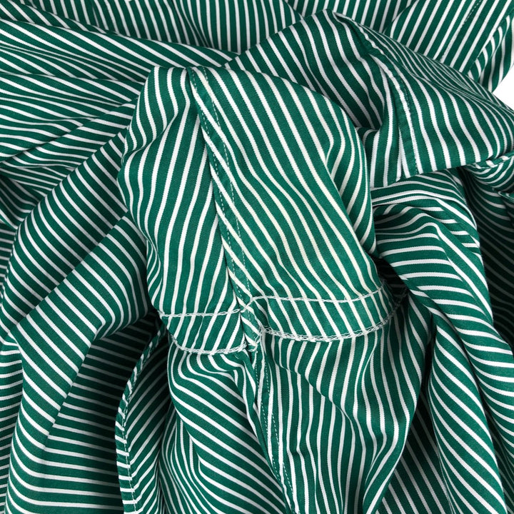 Ralph Lauren long sleeve button down striped shirt, men's size M cotton green type Vintage Second Hand