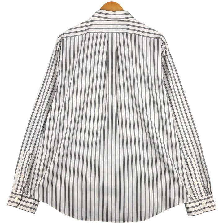Ralph Lauren CUSTOM FIT long sleeve button down striped shirt men's XL size cotton navy blue type Vintage Second Hand