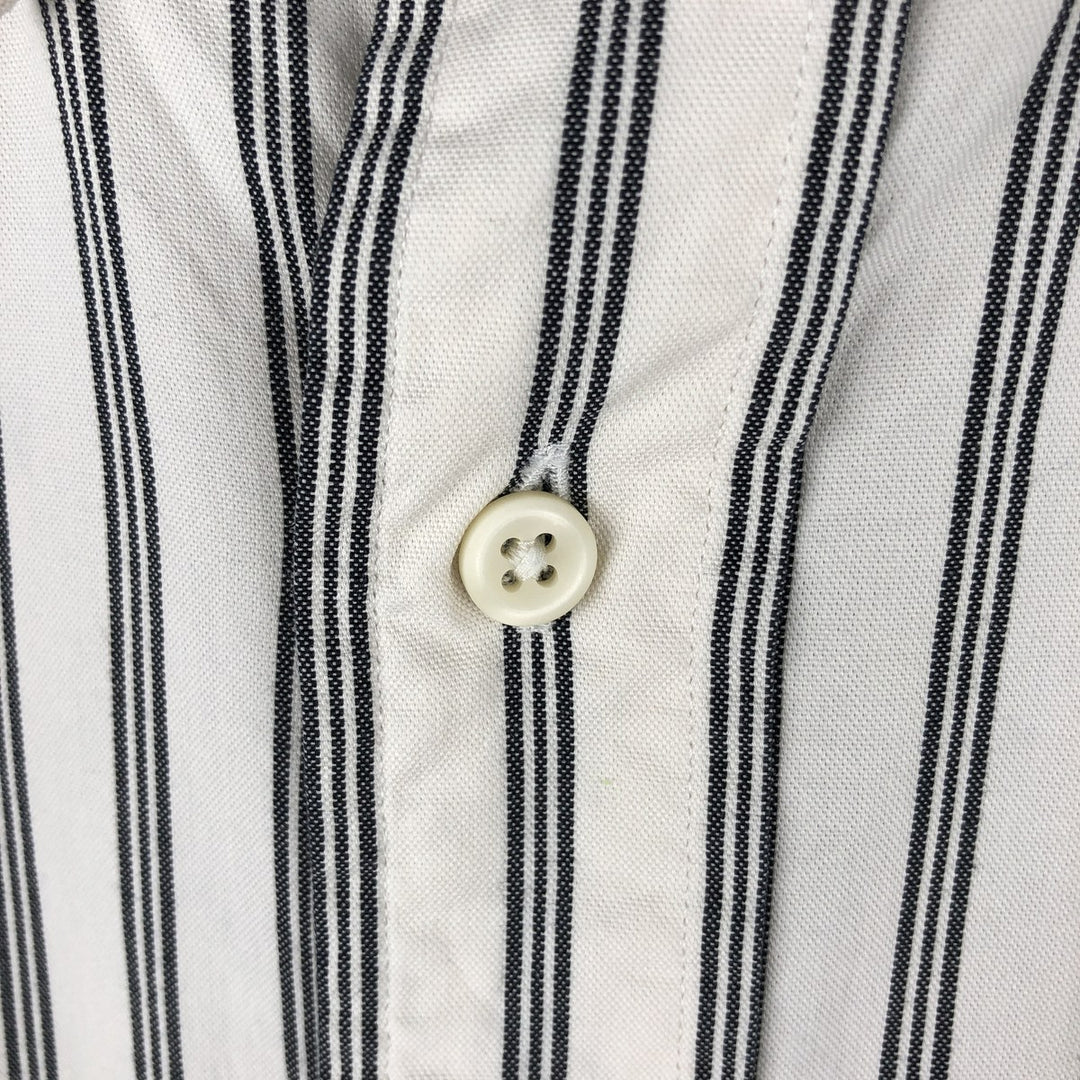 Ralph Lauren CUSTOM FIT long sleeve button down striped shirt men's XL size cotton navy blue type Vintage Second Hand