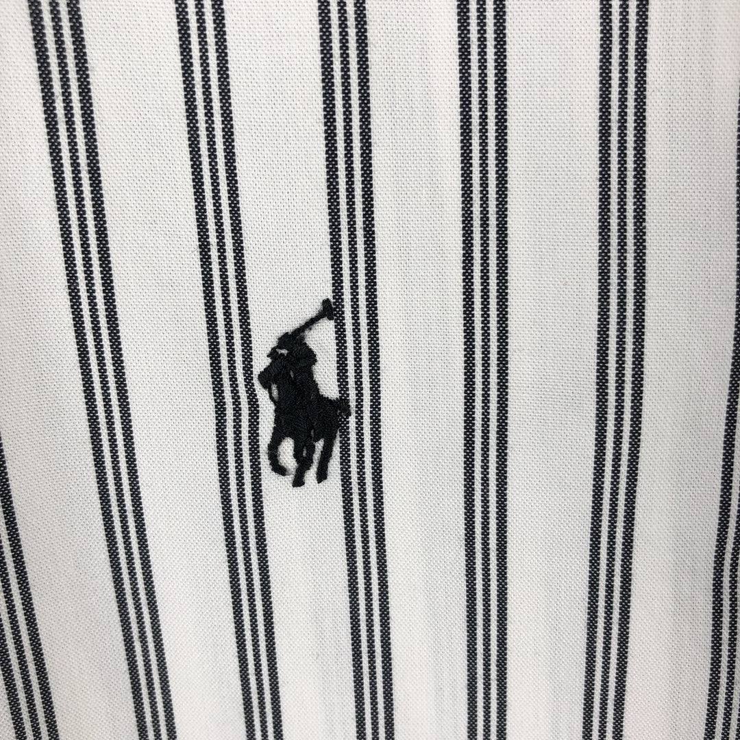 Ralph Lauren CUSTOM FIT long sleeve button down striped shirt men's XL size cotton navy blue type Vintage Second Hand