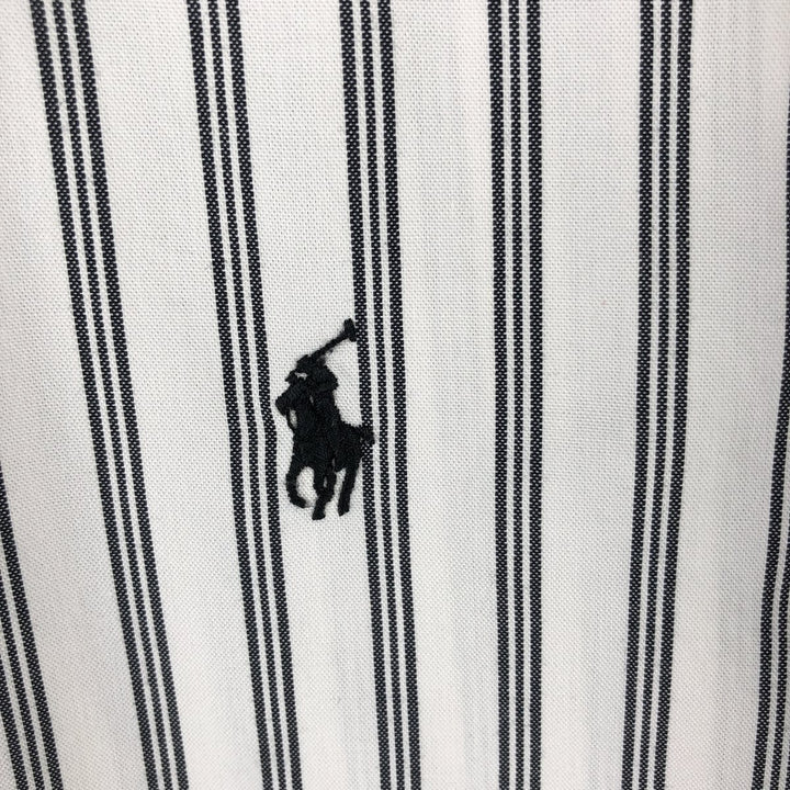 Ralph Lauren CUSTOM FIT long sleeve button down striped shirt men's XL size cotton navy blue type Vintage Second Hand