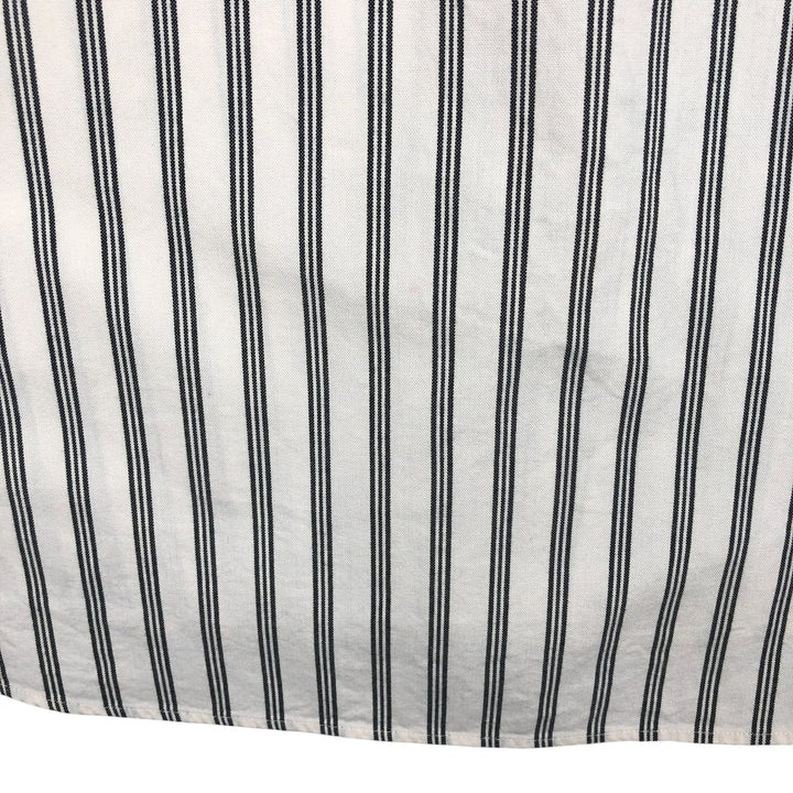 Ralph Lauren CUSTOM FIT long sleeve button down striped shirt men's XL size cotton navy blue type Vintage Second Hand