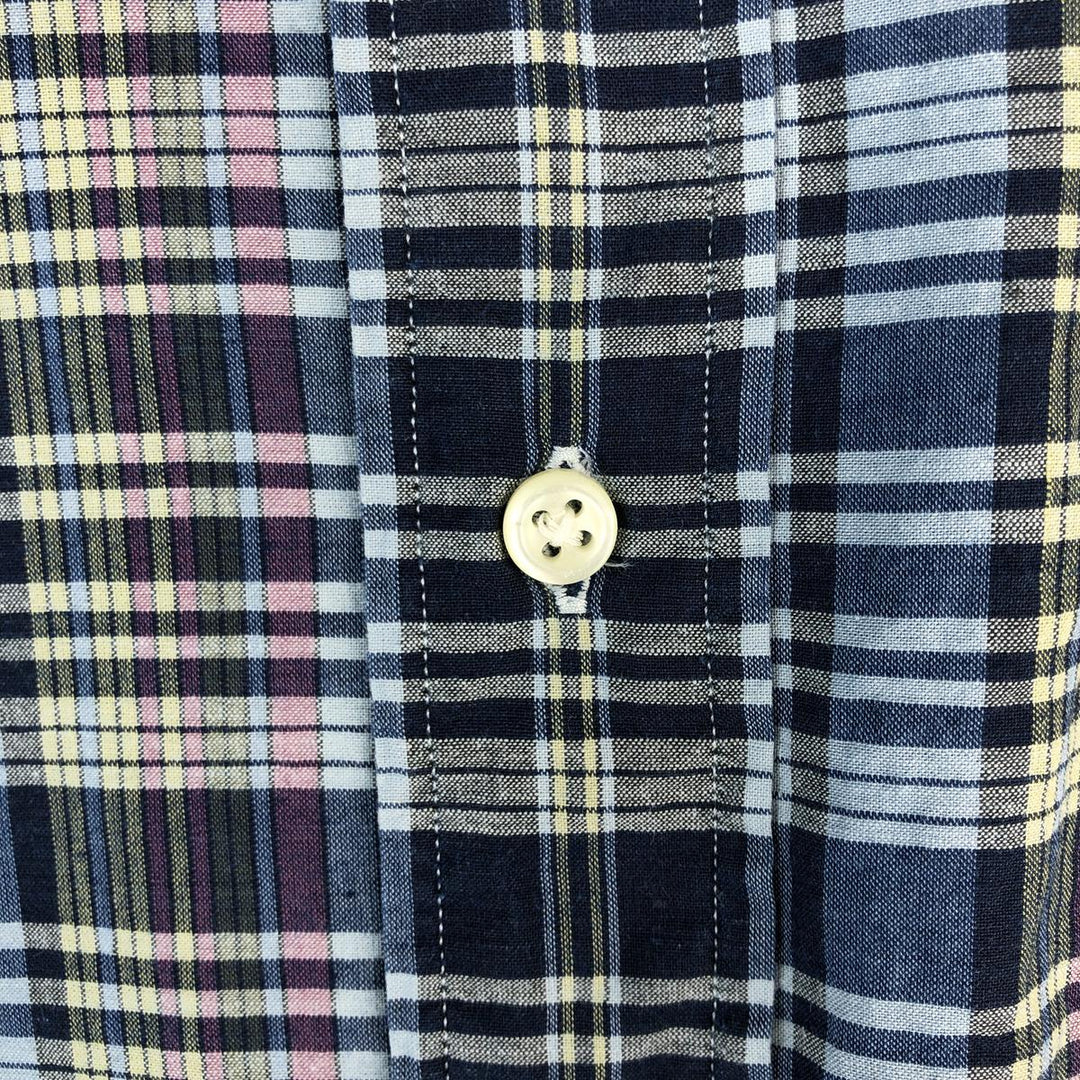 Ralph Lauren long sleeve button down check shirt, men's XL size cotton navy blue type Vintage Second Hand