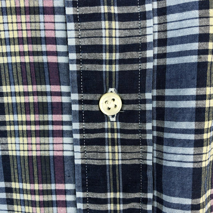 Ralph Lauren long sleeve button down check shirt, men's XL size cotton navy blue type Vintage Second Hand