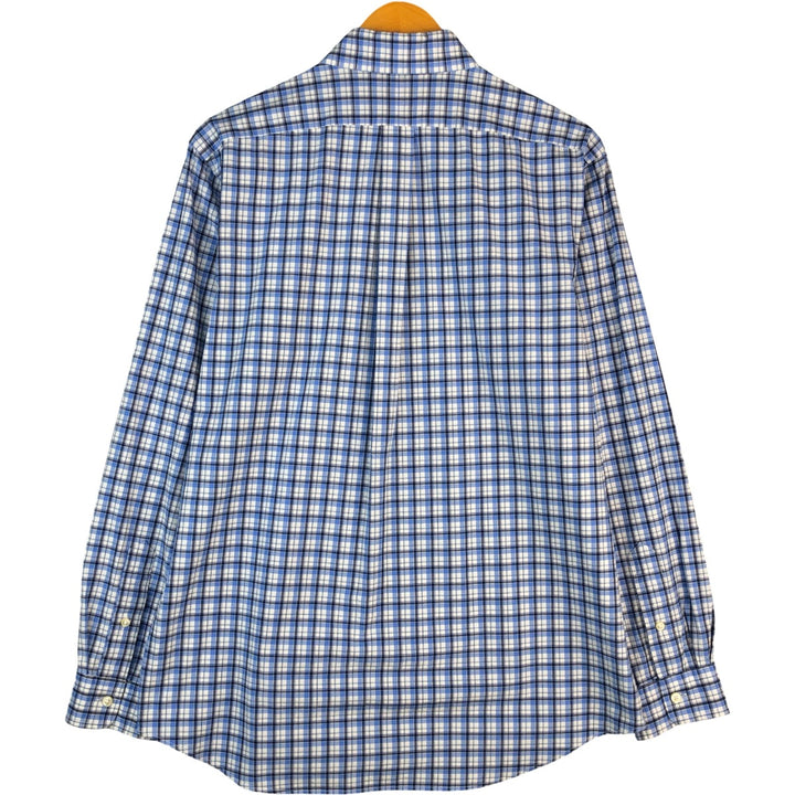Ralph Lauren Classic Fit Long Sleeve Button Down Check Shirt Men's Size L cotton blue type Vintage Second Hand