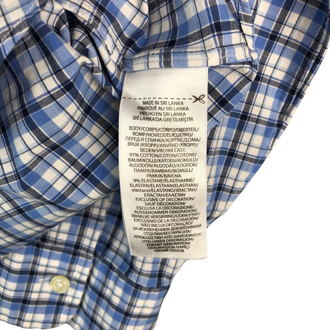 Ralph Lauren Classic Fit Long Sleeve Button Down Check Shirt Men's Size L cotton blue type Vintage Second Hand