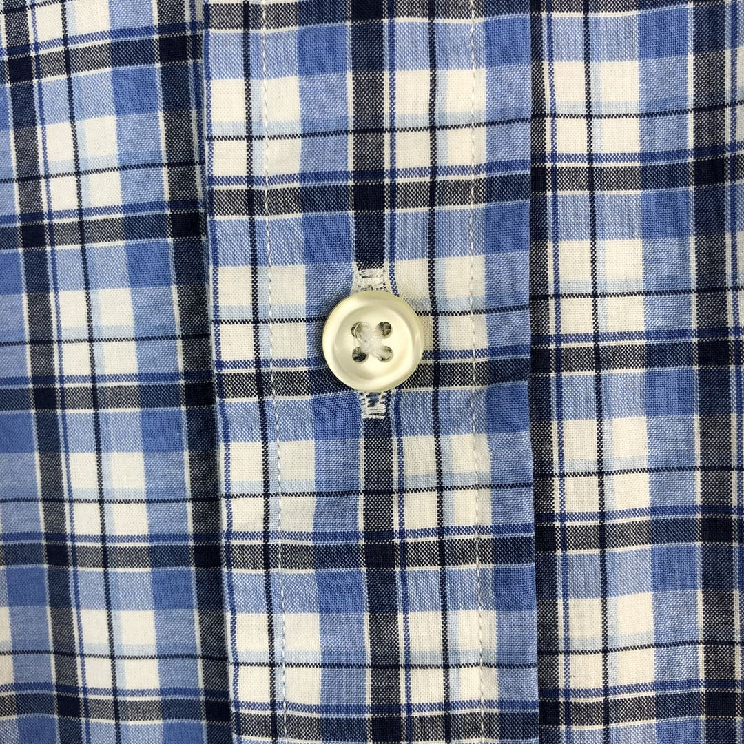 Ralph Lauren Classic Fit Long Sleeve Button Down Check Shirt Men's Size L cotton blue type Vintage Second Hand