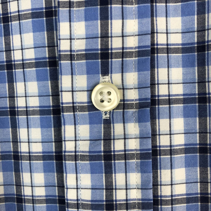 Ralph Lauren Classic Fit Long Sleeve Button Down Check Shirt Men's Size L cotton blue type Vintage Second Hand