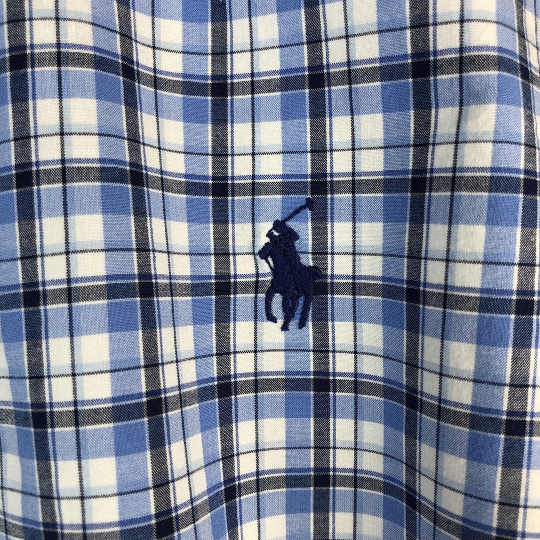 Ralph Lauren Classic Fit Long Sleeve Button Down Check Shirt Men's Size L cotton blue type Vintage Second Hand