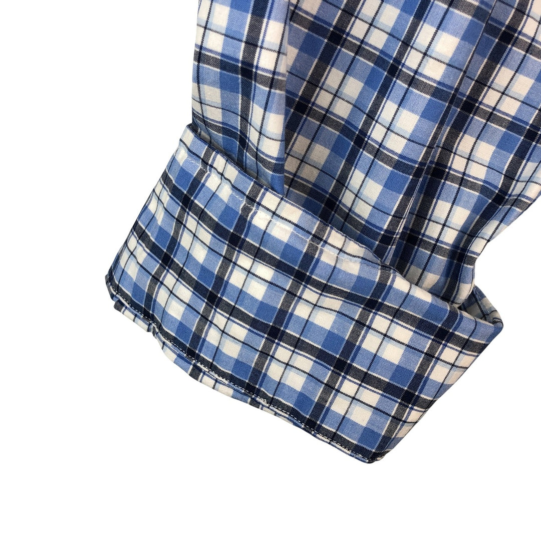 Ralph Lauren Classic Fit Long Sleeve Button Down Check Shirt Men's Size L cotton blue type Vintage Second Hand