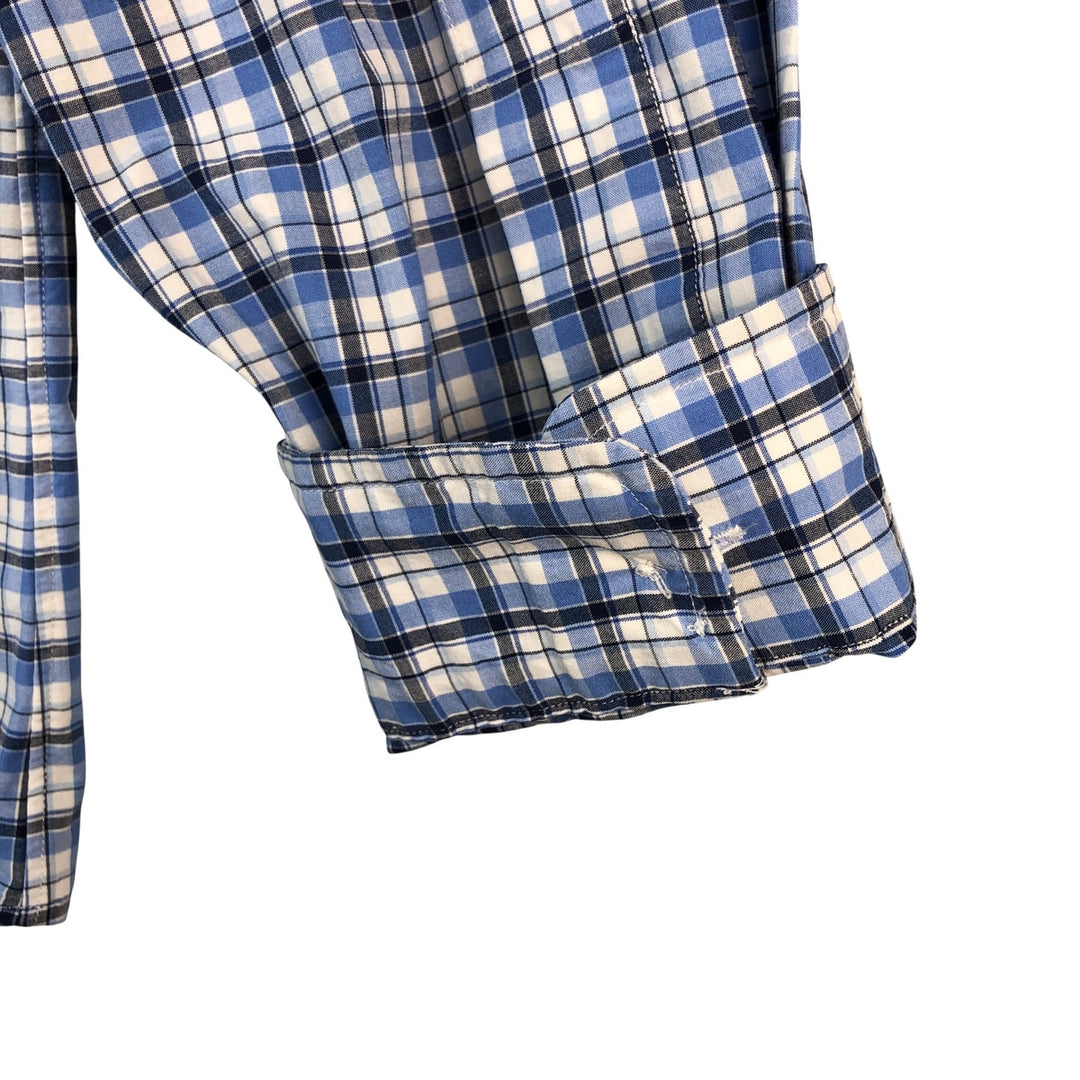 Ralph Lauren Classic Fit Long Sleeve Button Down Check Shirt Men's Size L cotton blue type Vintage Second Hand