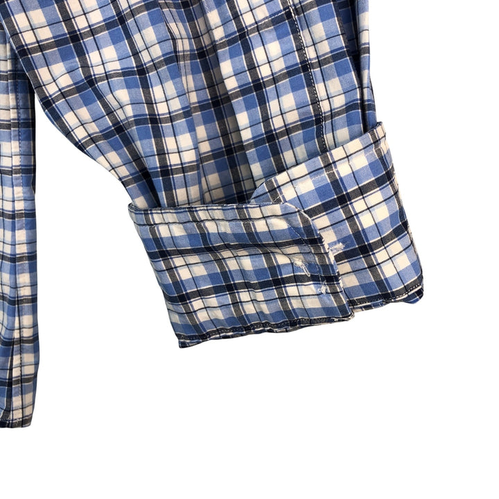 Ralph Lauren Classic Fit Long Sleeve Button Down Check Shirt Men's Size L cotton blue type Vintage Second Hand