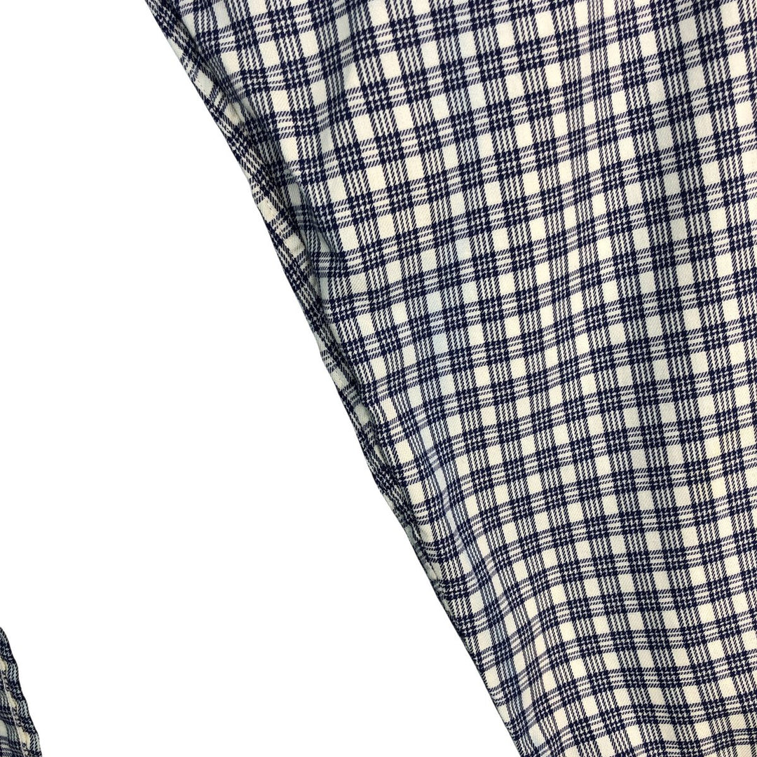 Ralph Lauren YARMOUTH Long Sleeve Button-Down Check Shirt, Men's Size L cotton navy blue type Vintage Second Hand
