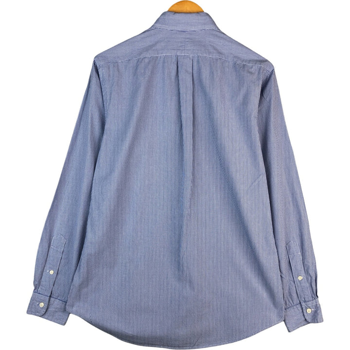 Ralph Lauren CUSTOM FIT Gingham Check Long Sleeve Button Down Check Shirt Men's M Size cotton blue type Vintage Second Hand