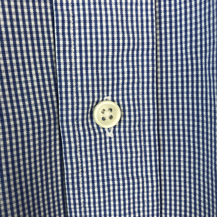 Ralph Lauren CUSTOM FIT Gingham Check Long Sleeve Button Down Check Shirt Men's M Size cotton blue type Vintage Second Hand