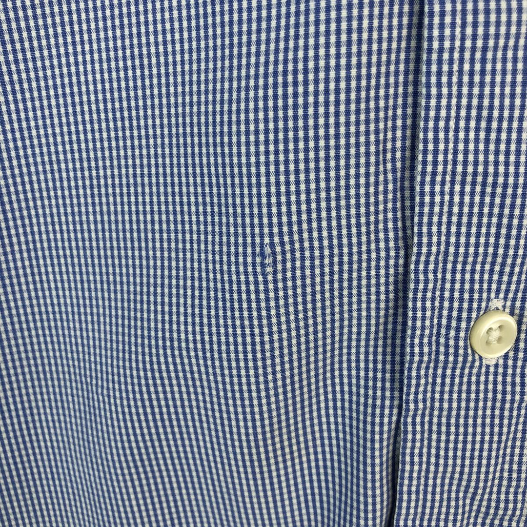 Ralph Lauren CUSTOM FIT Gingham Check Long Sleeve Button Down Check Shirt Men's M Size cotton blue type Vintage Second Hand