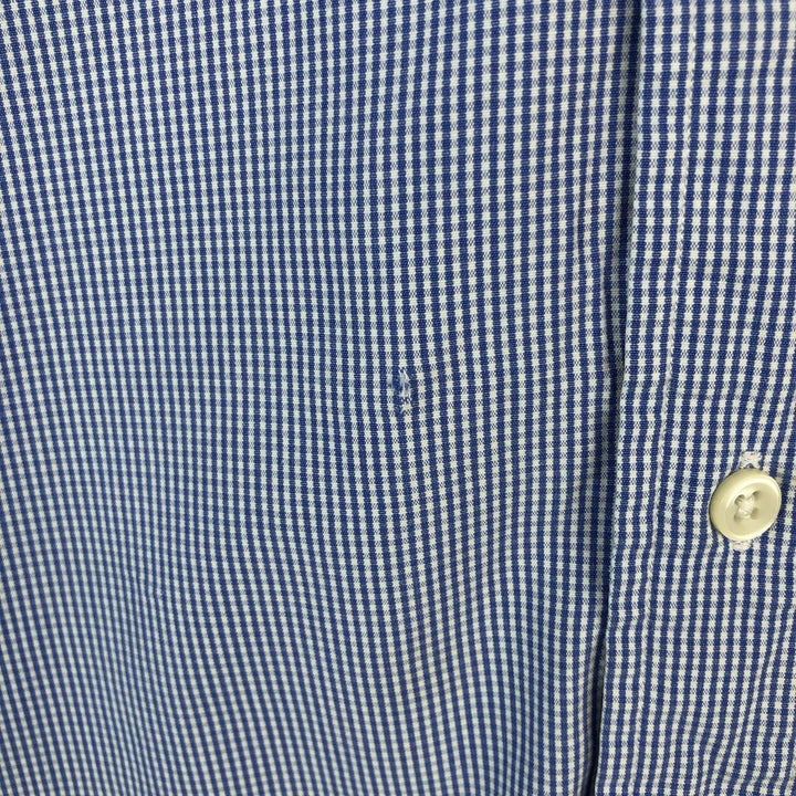 Ralph Lauren CUSTOM FIT Gingham Check Long Sleeve Button Down Check Shirt Men's M Size cotton blue type Vintage Second Hand