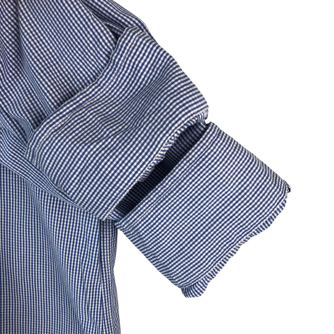 Ralph Lauren CUSTOM FIT Gingham Check Long Sleeve Button Down Check Shirt Men's M Size cotton blue type Vintage Second Hand