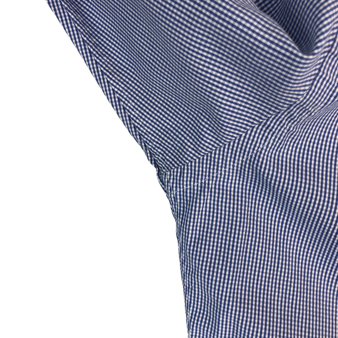 Ralph Lauren CUSTOM FIT Gingham Check Long Sleeve Button Down Check Shirt Men's M Size cotton blue type Vintage Second Hand