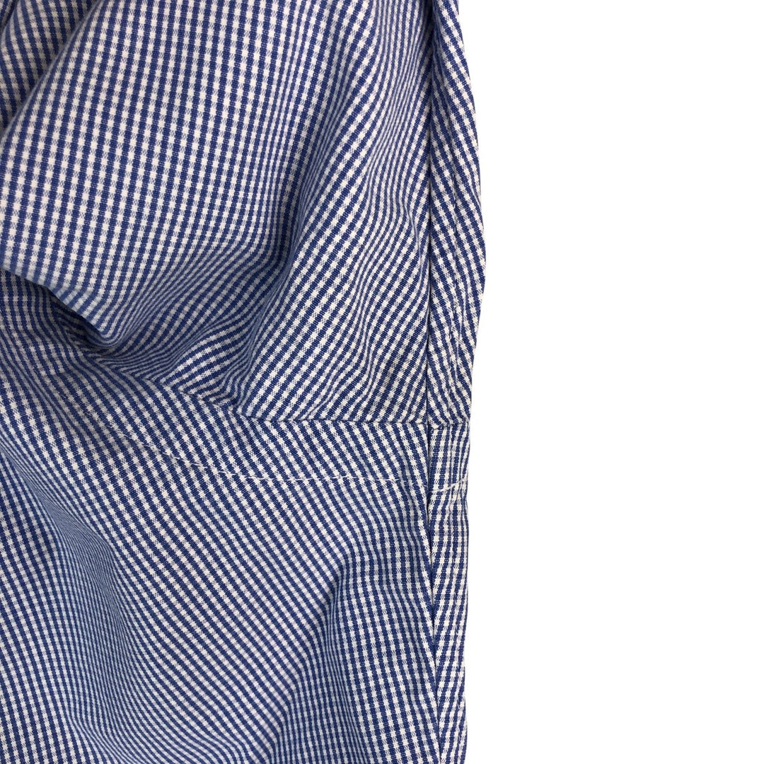 Ralph Lauren CUSTOM FIT Gingham Check Long Sleeve Button Down Check Shirt Men's M Size cotton blue type Vintage Second Hand
