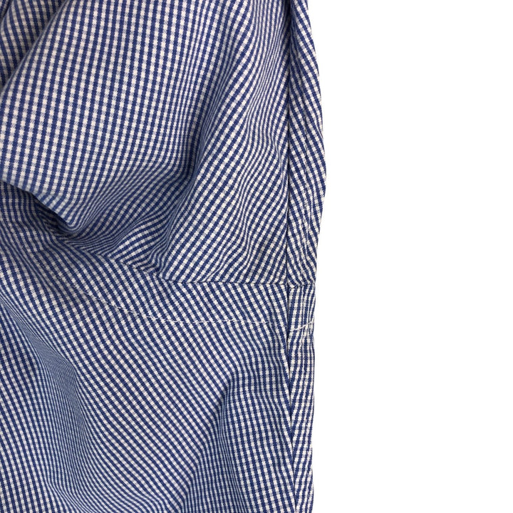 Ralph Lauren CUSTOM FIT Gingham Check Long Sleeve Button Down Check Shirt Men's M Size cotton blue type Vintage Second Hand