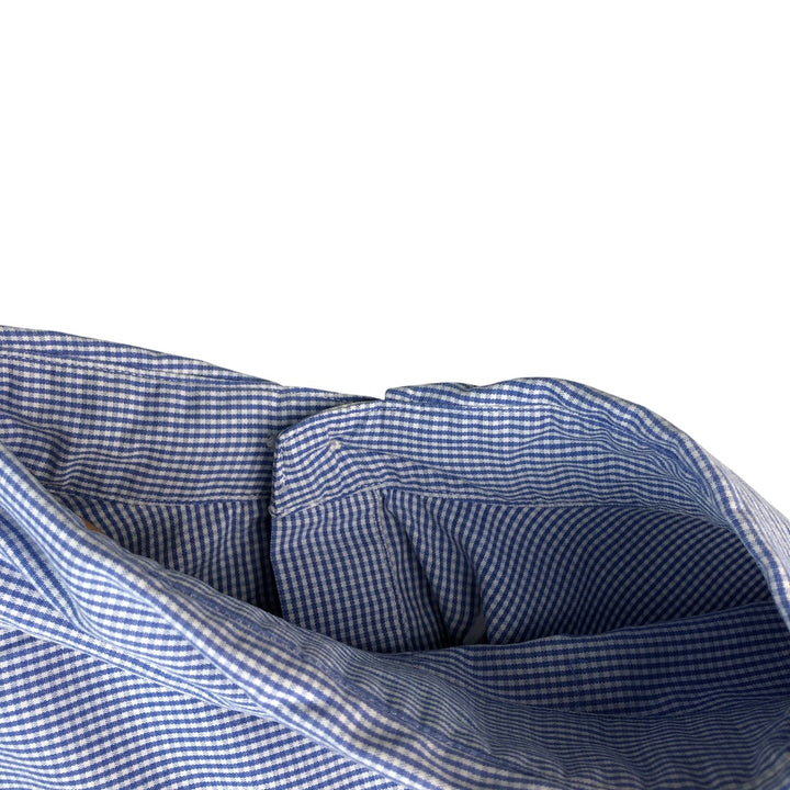 Ralph Lauren CUSTOM FIT Gingham Check Long Sleeve Button Down Check Shirt Men's M Size cotton blue type Vintage Second Hand