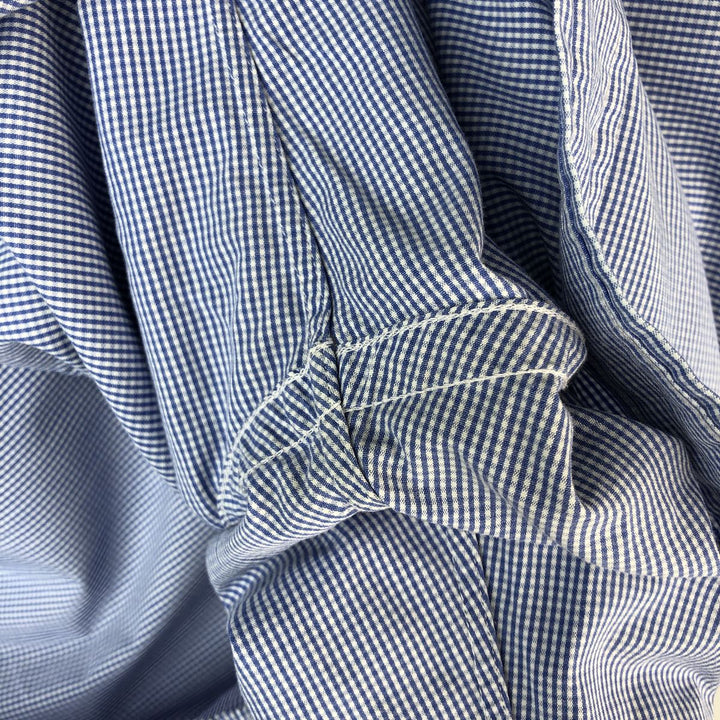 Ralph Lauren CUSTOM FIT Gingham Check Long Sleeve Button Down Check Shirt Men's M Size cotton blue type Vintage Second Hand