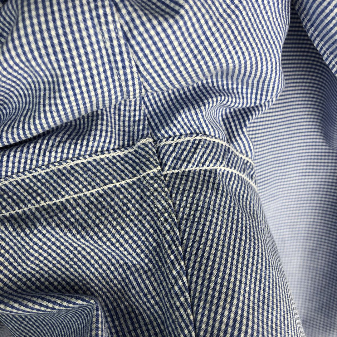 Ralph Lauren CUSTOM FIT Gingham Check Long Sleeve Button Down Check Shirt Men's M Size cotton blue type Vintage Second Hand